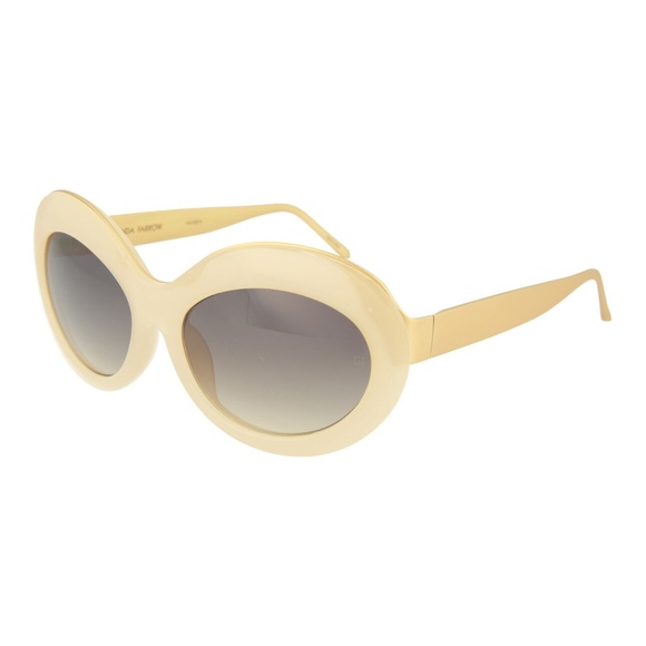 LINDA FARROW GALLERY Shell & Gold Round Sunglasses - Picture 1 of 5